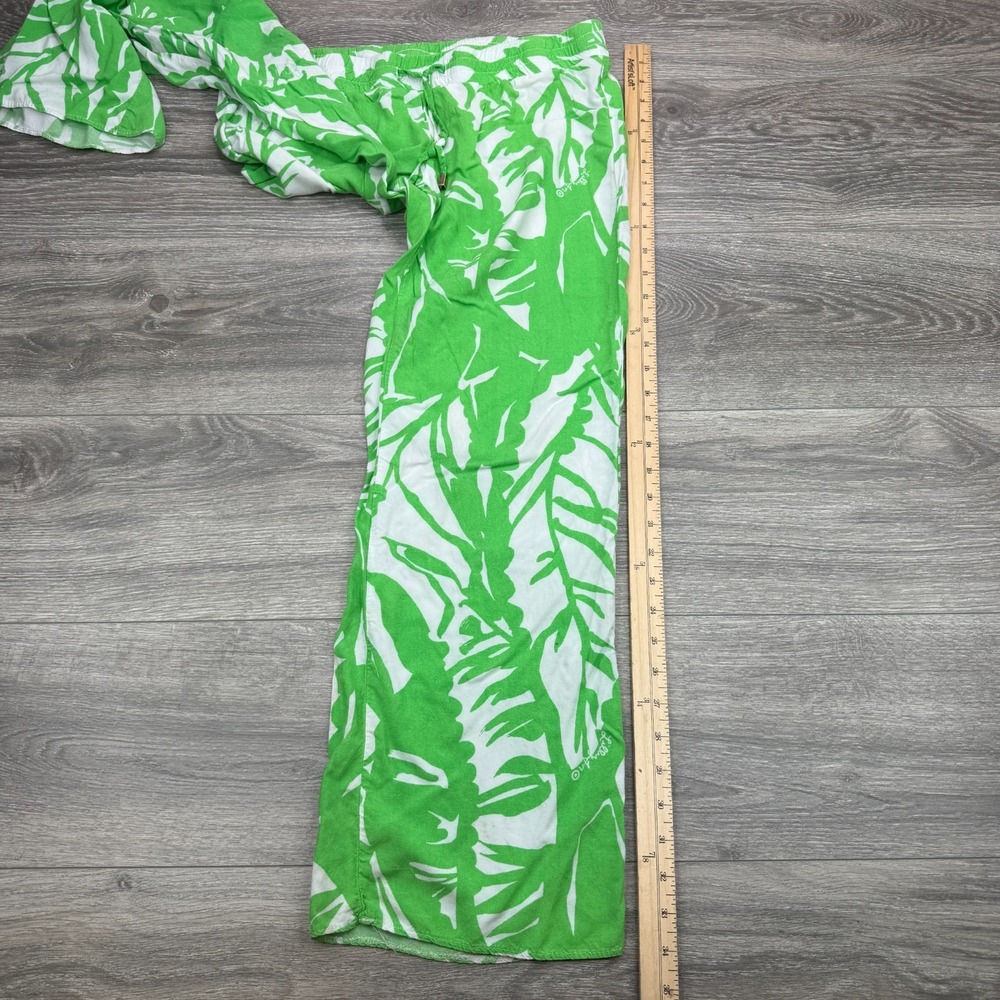 Lily Pulitzer X Target Palazzo Pants Womens XS Green White Palm Tree Tropical - Picture 15 of 16
